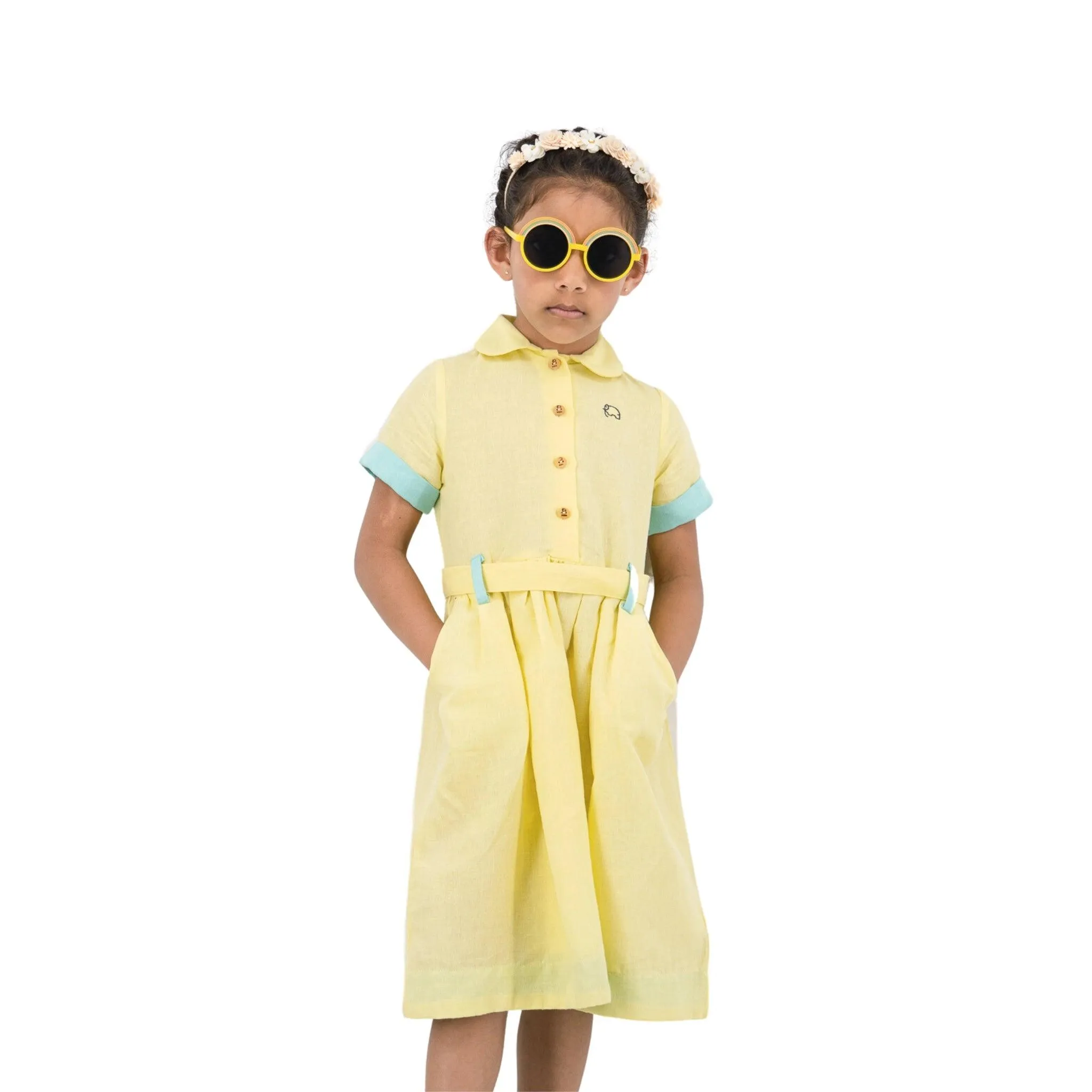 Sustainable Summer Style: Elfin Yellow Linen Dress