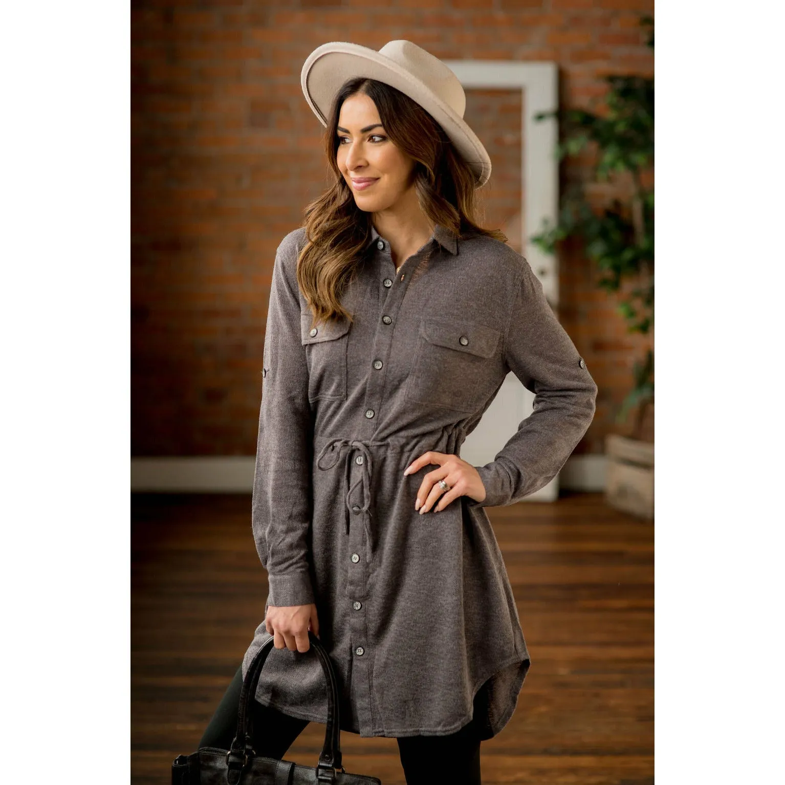 Sweater Shirt Dress