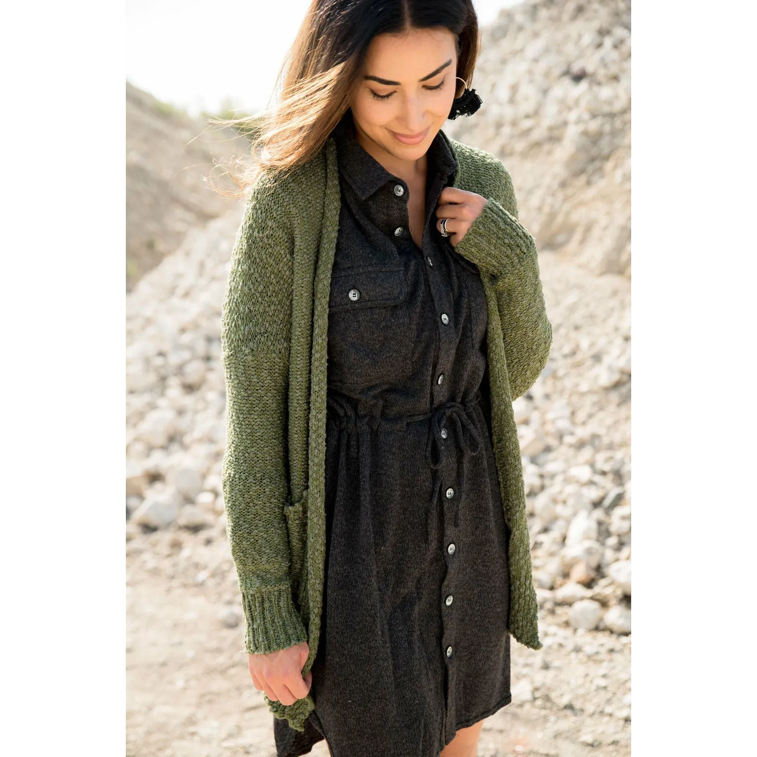 Sweater Shirt Dress