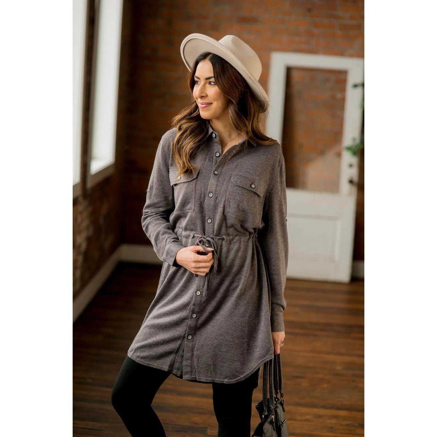 Sweater Shirt Dress