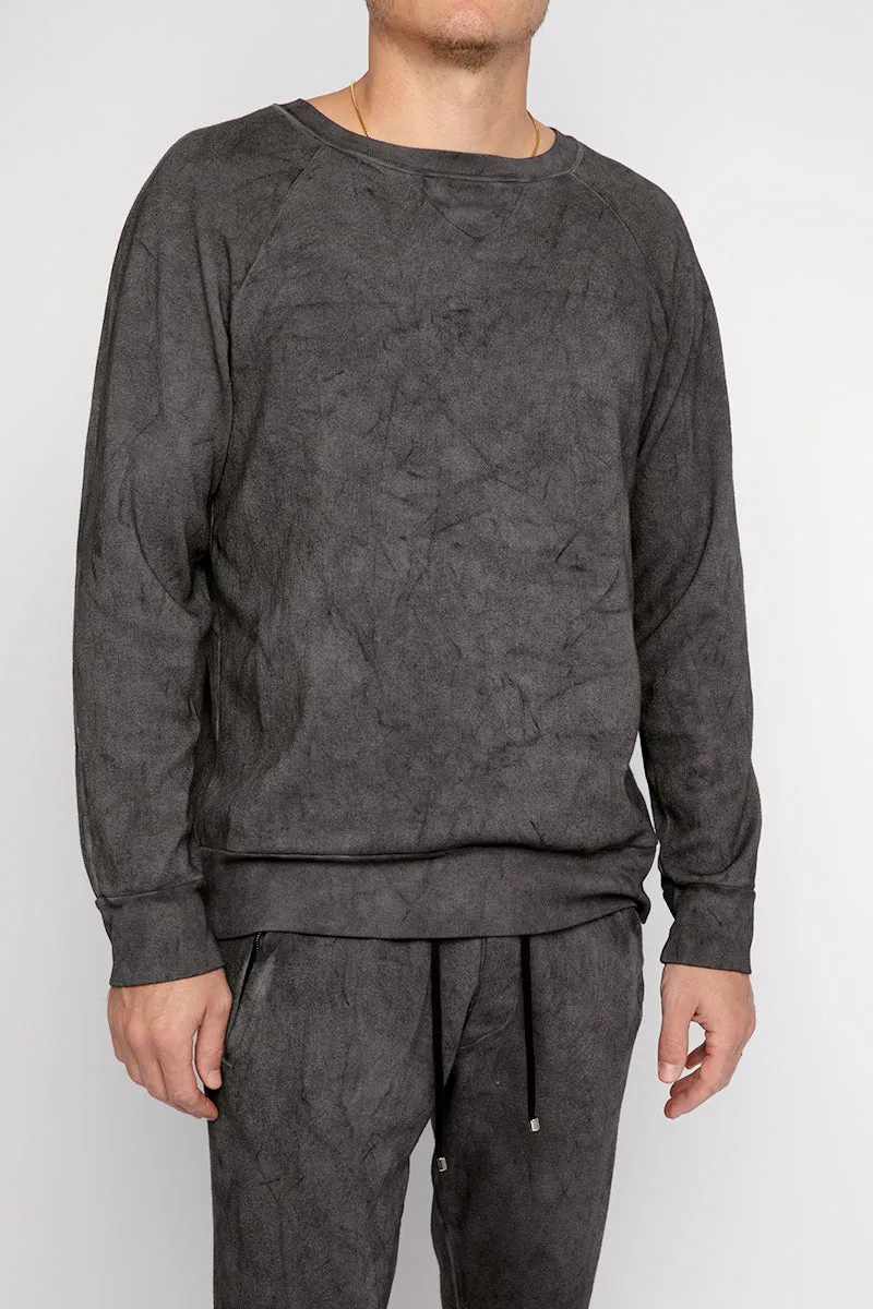 Sweatshirt With Dirty Effect in Charcoal