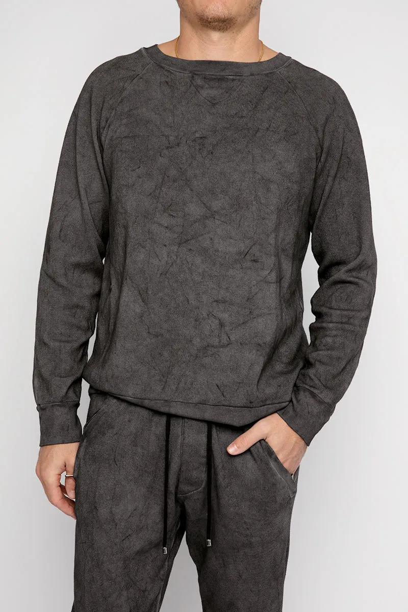 Sweatshirt With Dirty Effect in Charcoal