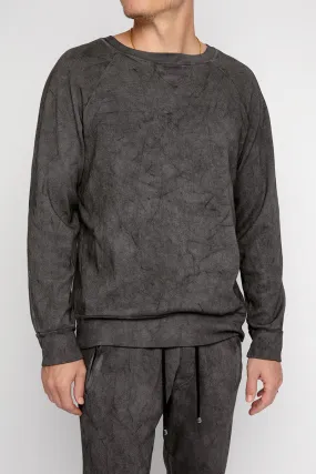 Sweatshirt With Dirty Effect in Charcoal