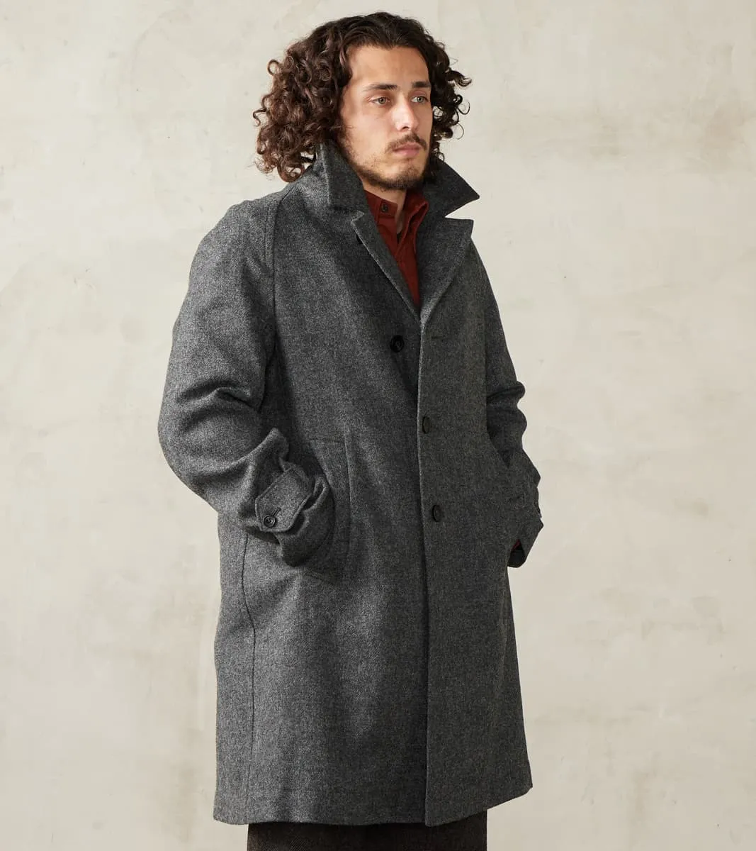 Swiss Army Officer Coat - Fox Brothers® Grey Flannel Tweed Twill