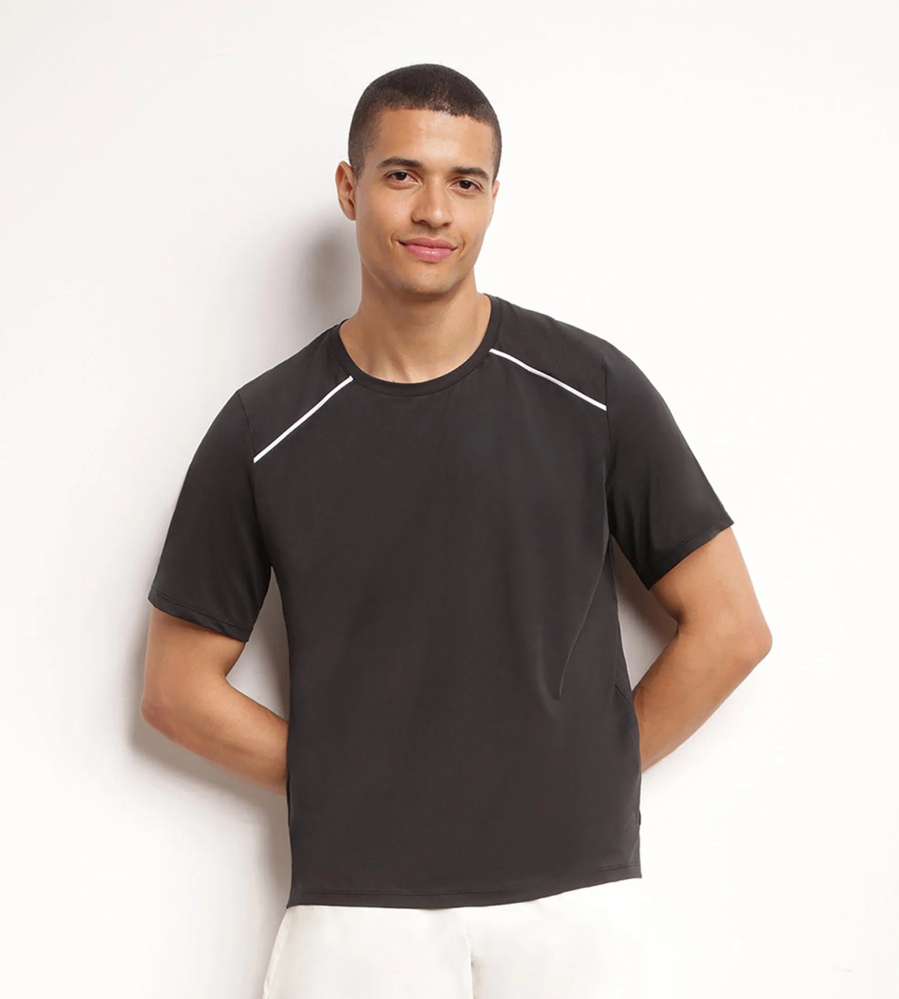 T-shirt de sport homme en matière aérée Noir Dim Move