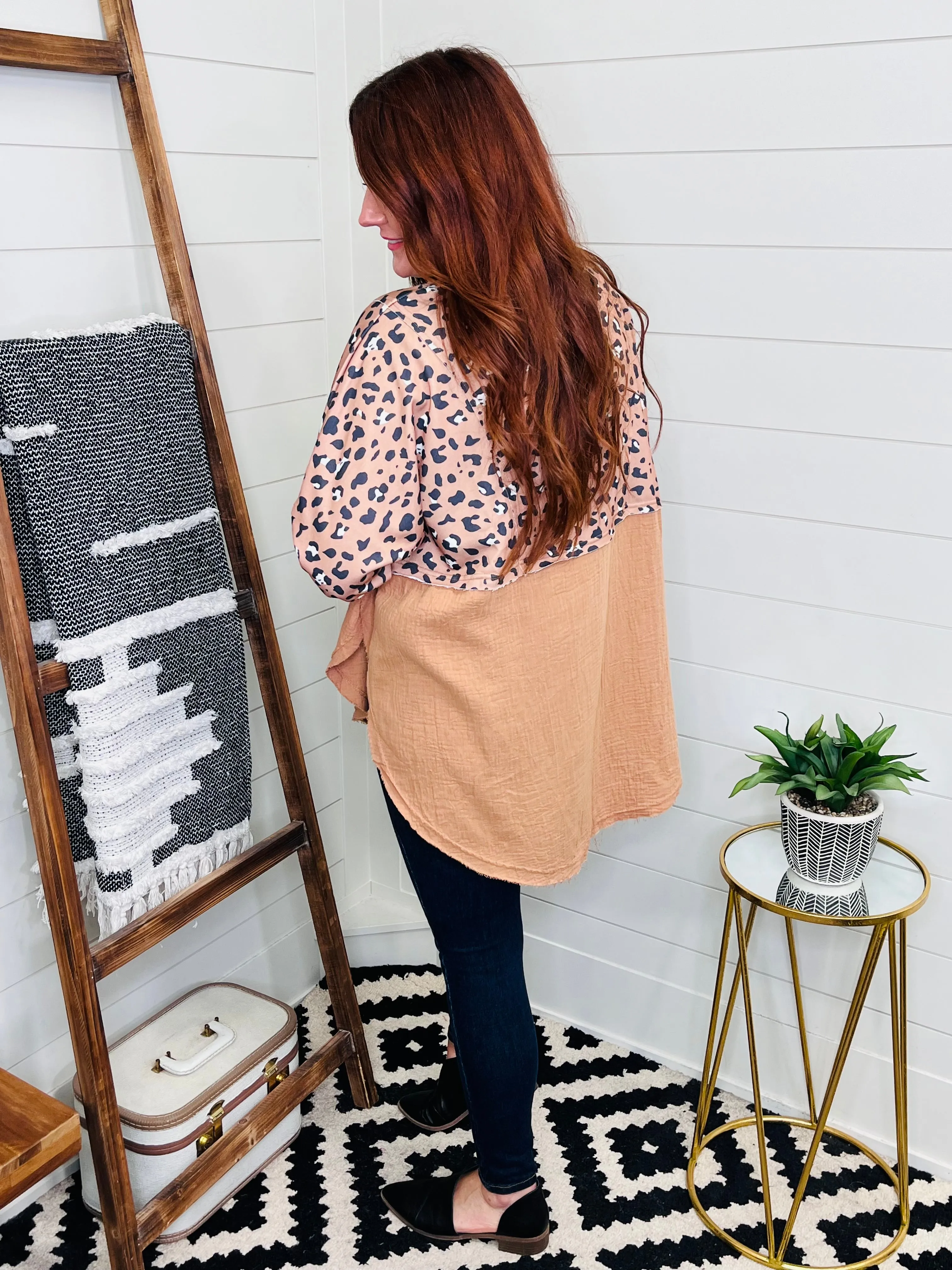 Textured Drop Shoulder Tunic: 2 Colors