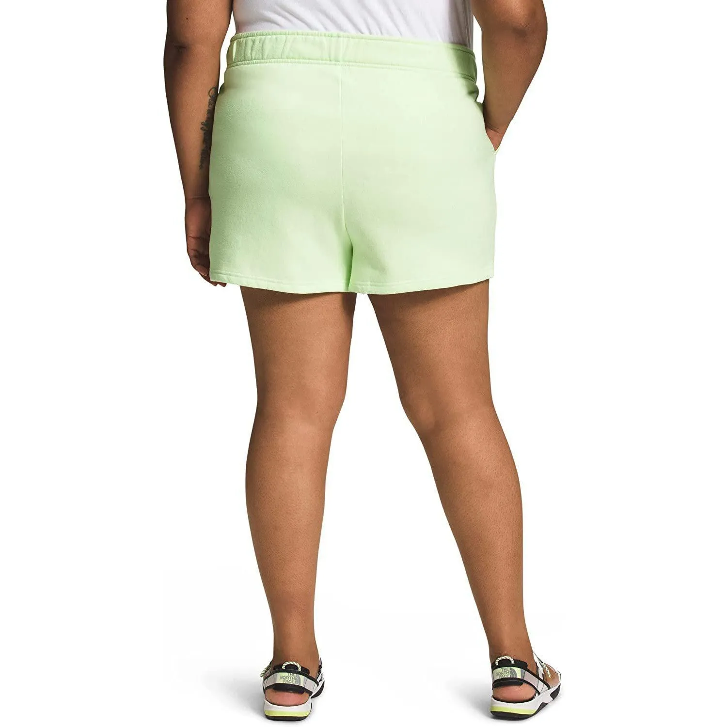 THE NORTH FACE Women's Plus Half Dome Fleece Short, Lime Cream/TNF White, 3X Regular