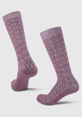 Tilly Over The Calf Cable Knit Sock - Wild Ginger