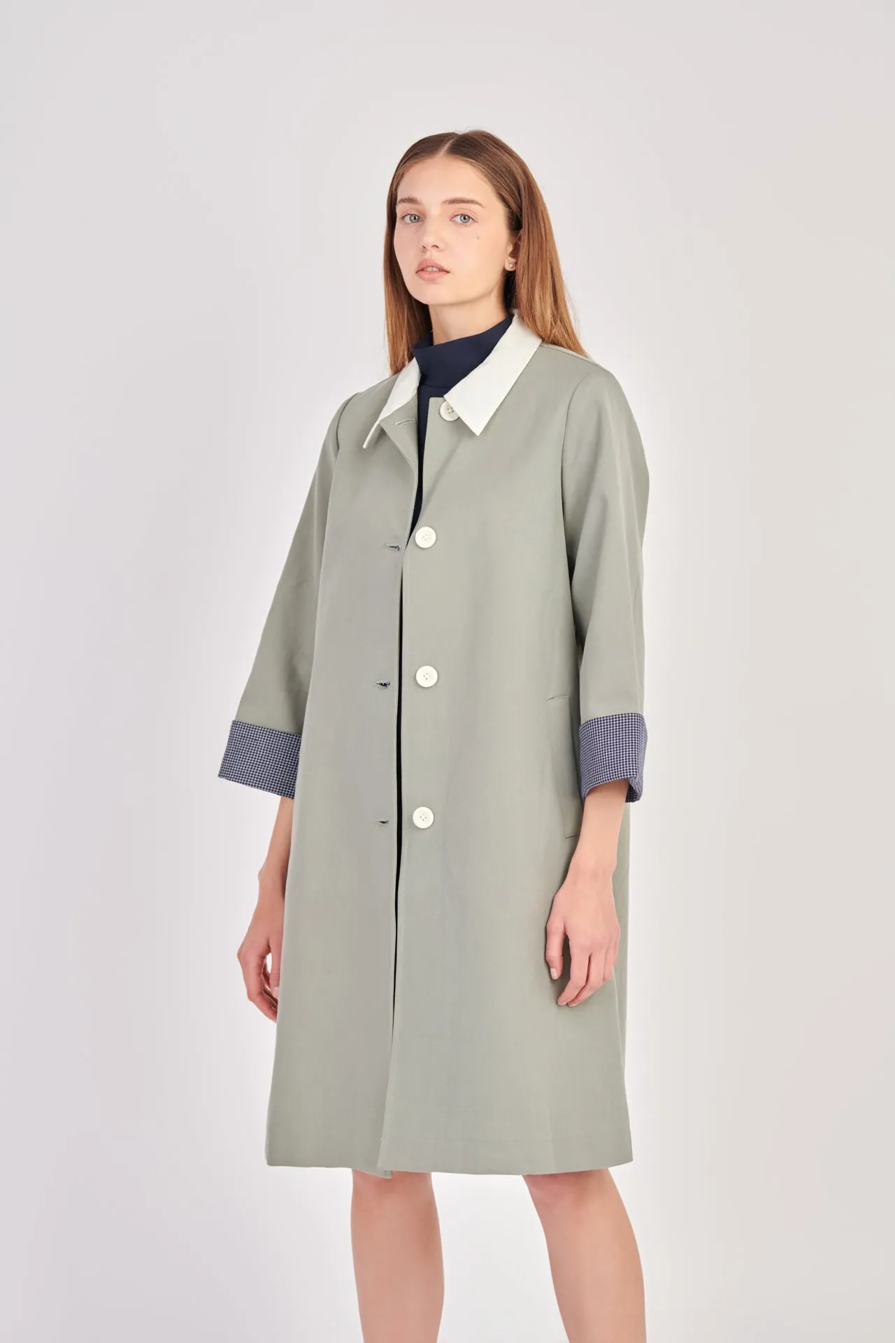 Trench Coat With Plaid Lining