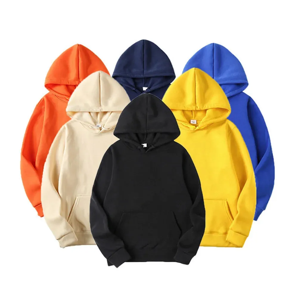 Trendy Men's Solid Color Hoodie - Casual Pullover Sweatshirt