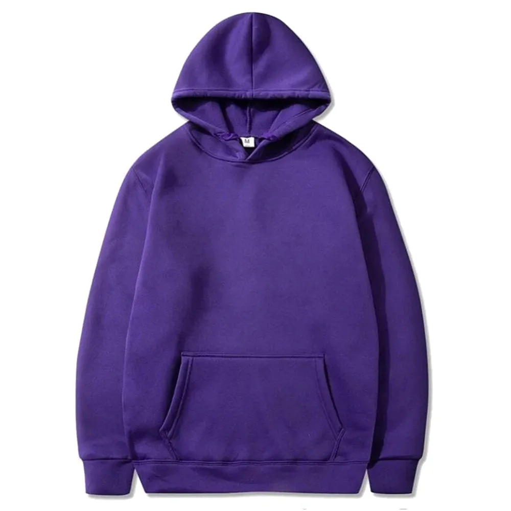 Trendy Men's Solid Color Hoodie - Casual Pullover Sweatshirt