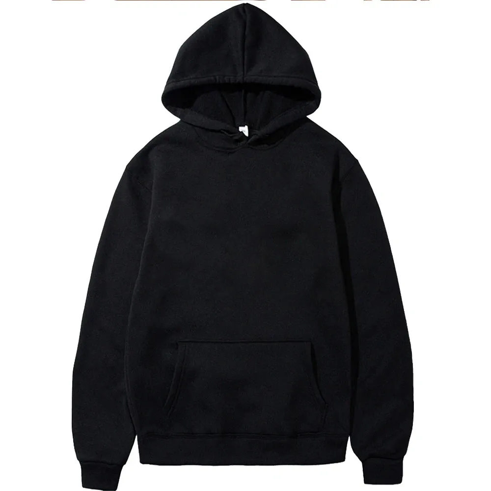 Trendy Men's Solid Color Hoodie - Casual Pullover Sweatshirt