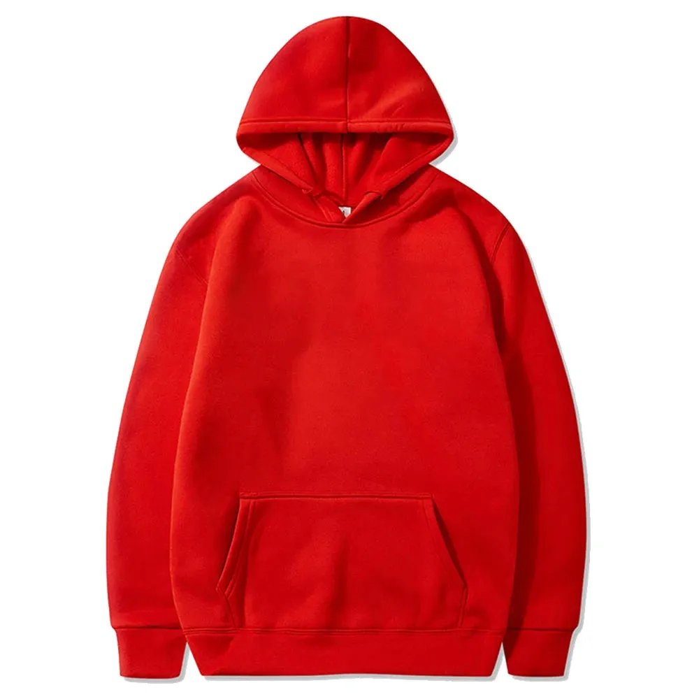 Trendy Men's Solid Color Hoodie - Casual Pullover Sweatshirt