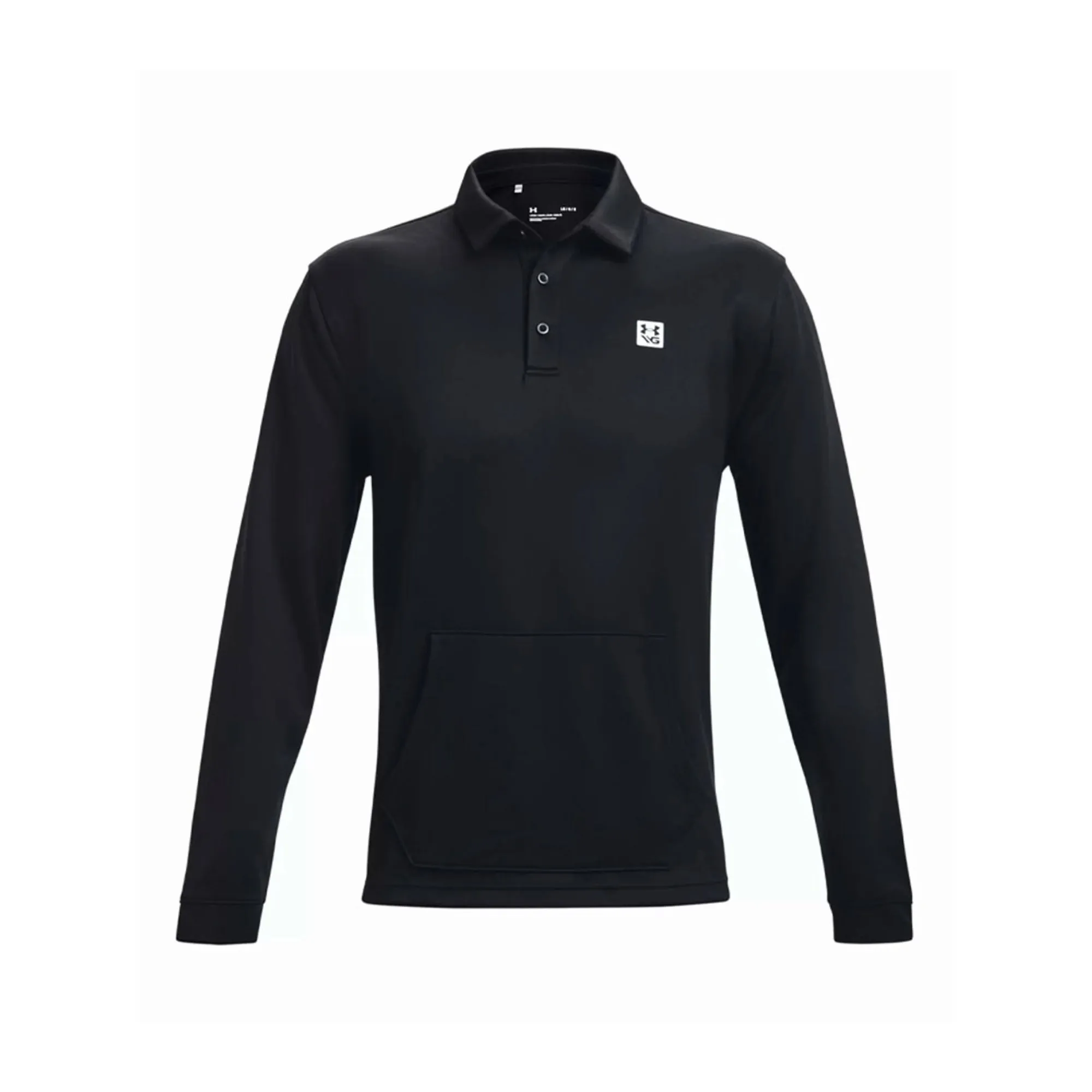 Under Armour Mens Decode The Game Long Sleeve Polo - BLACK