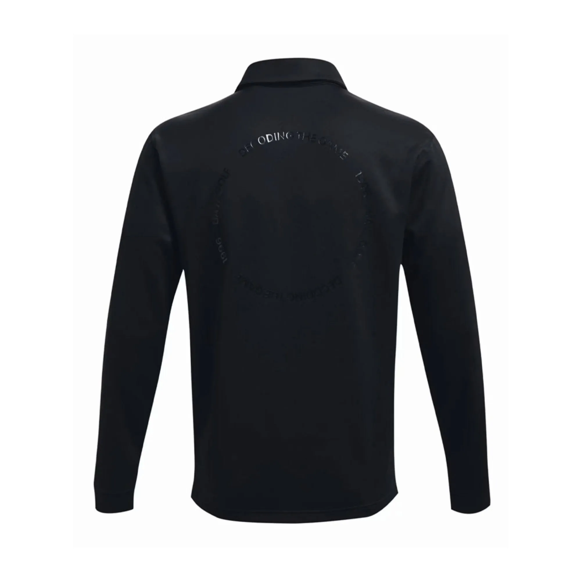 Under Armour Mens Decode The Game Long Sleeve Polo - BLACK