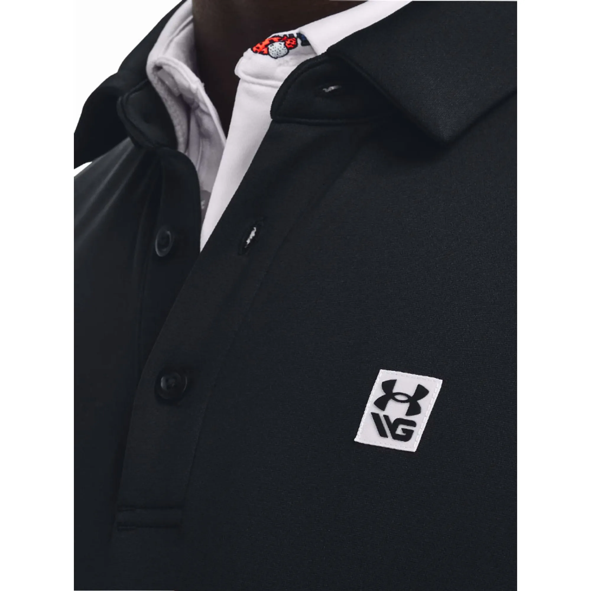 Under Armour Mens Decode The Game Long Sleeve Polo - BLACK