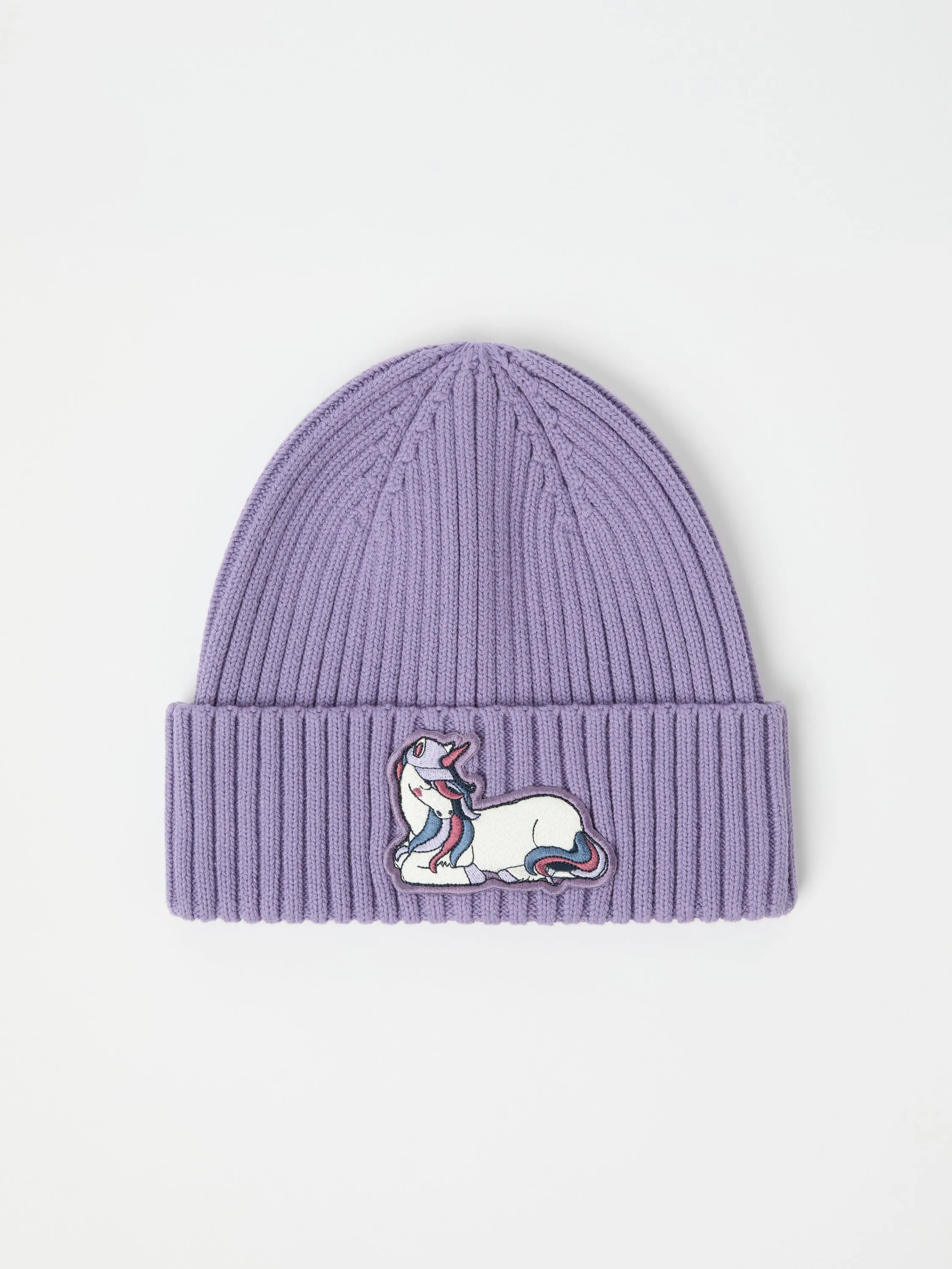 Unicorn Applique Rib Knit Kids Hat