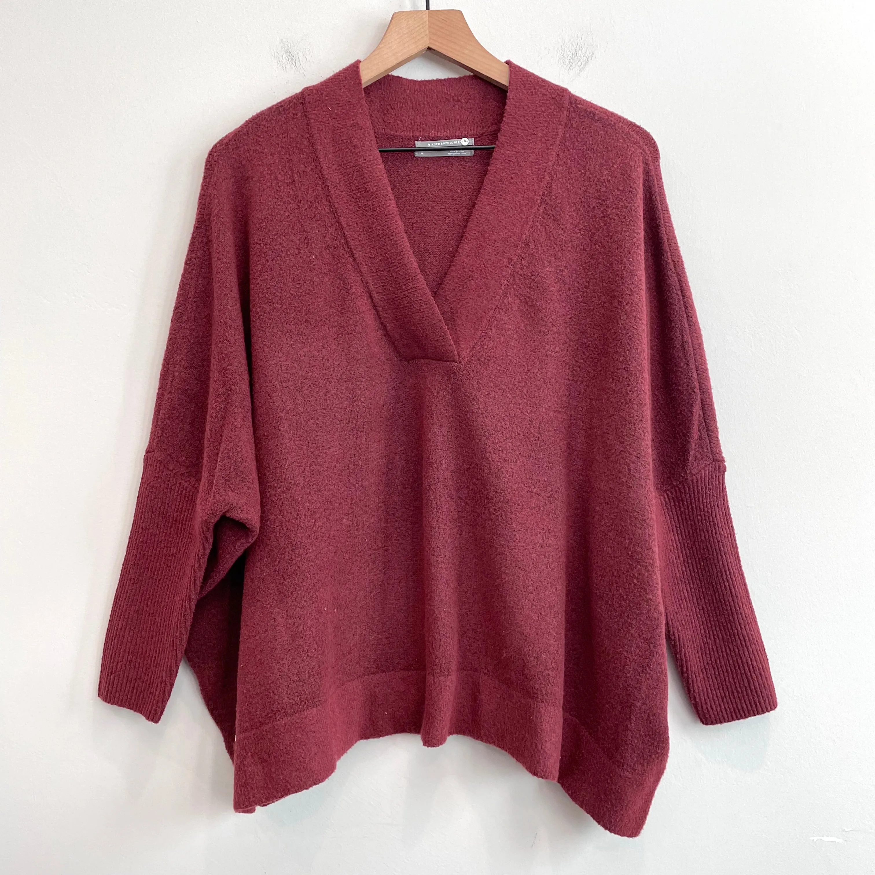 V-Neck Dolman Sleeve Oversized Sweater