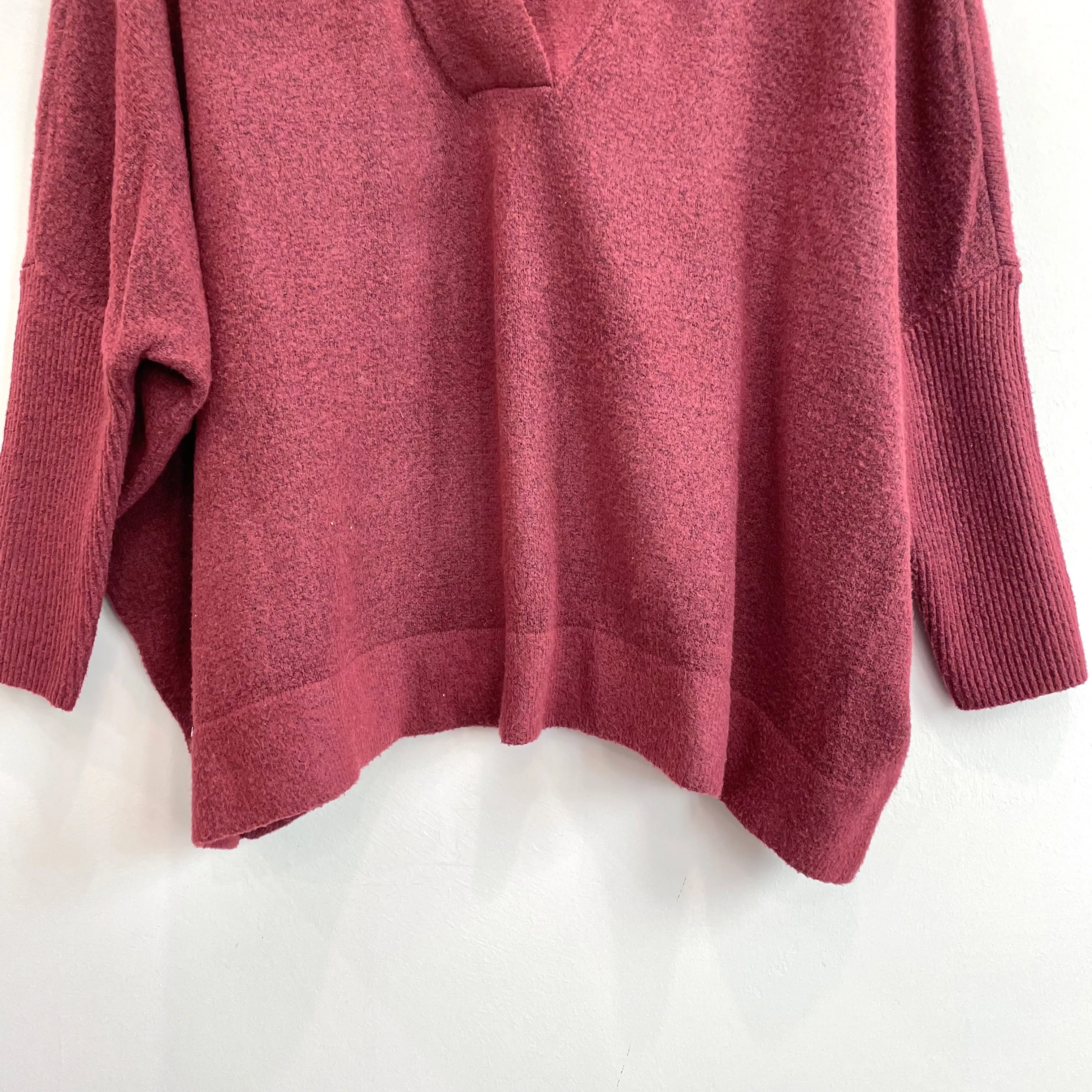 V-Neck Dolman Sleeve Oversized Sweater