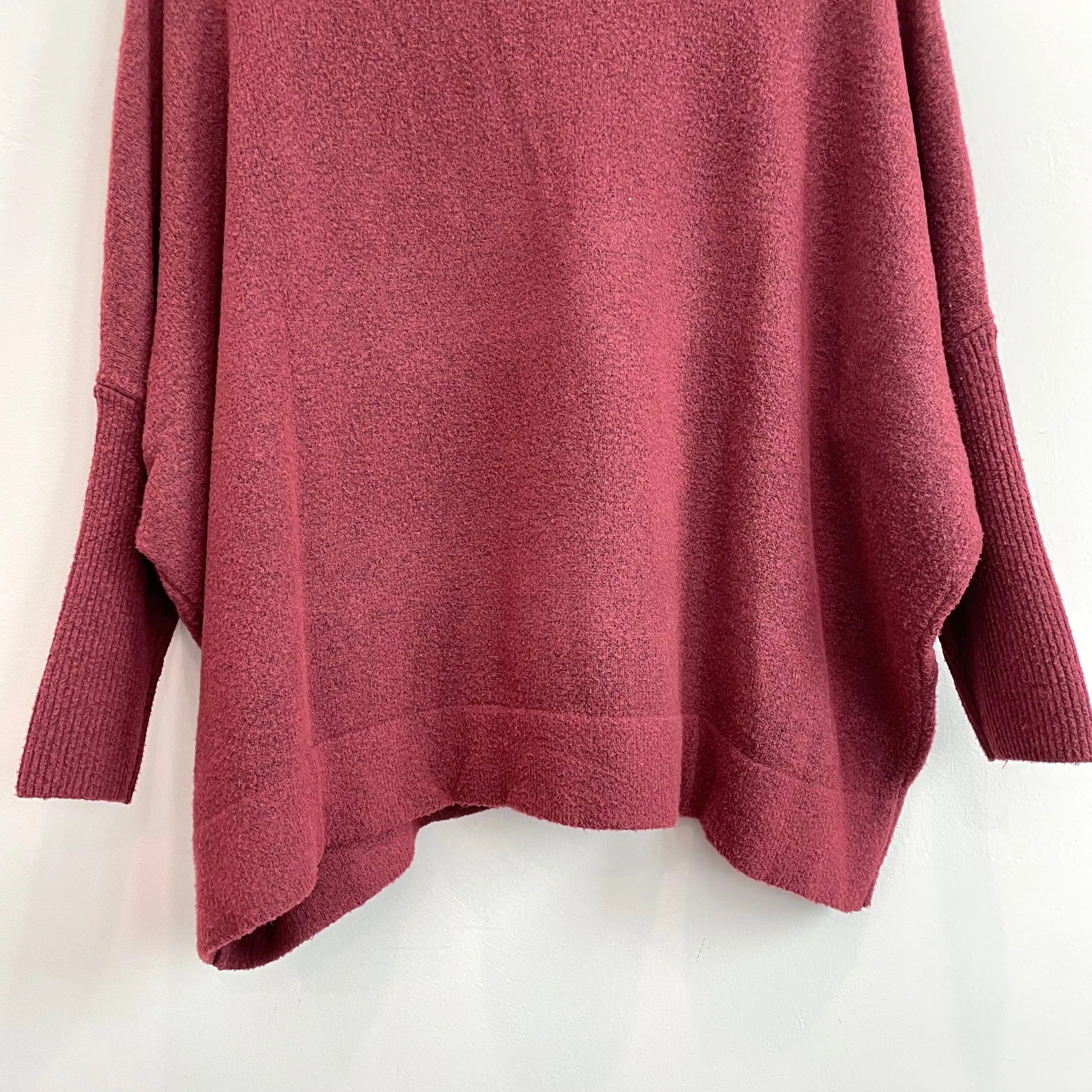 V-Neck Dolman Sleeve Oversized Sweater