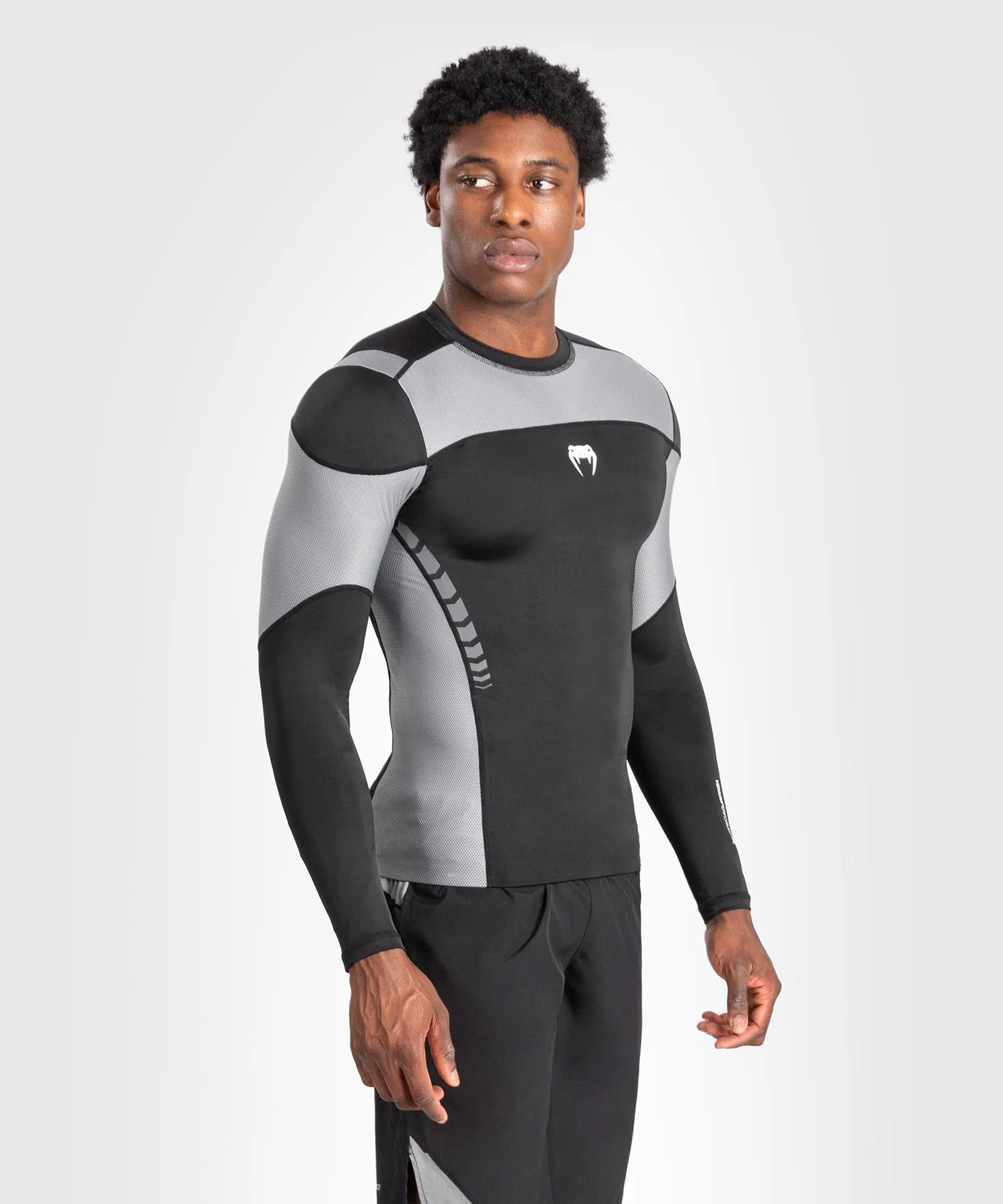 Venum Tempest Men's Long Sleeve Rashguard - Black/Grey